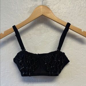 Black Beaded Bra